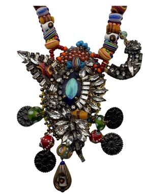 Erickson Beamon Multicolour Crystal Beaded Statement Necklace
